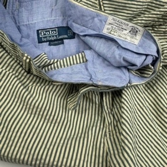Polo Ralph Lauren Mens Striped Beige Seersucker Shorts Size 40 - Picture 6 of 8